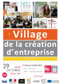 Tous au Village de la Création d'entreprise !. Le jeudi 29 octobre 2015 à Bordeaux. Gironde.  13H30
